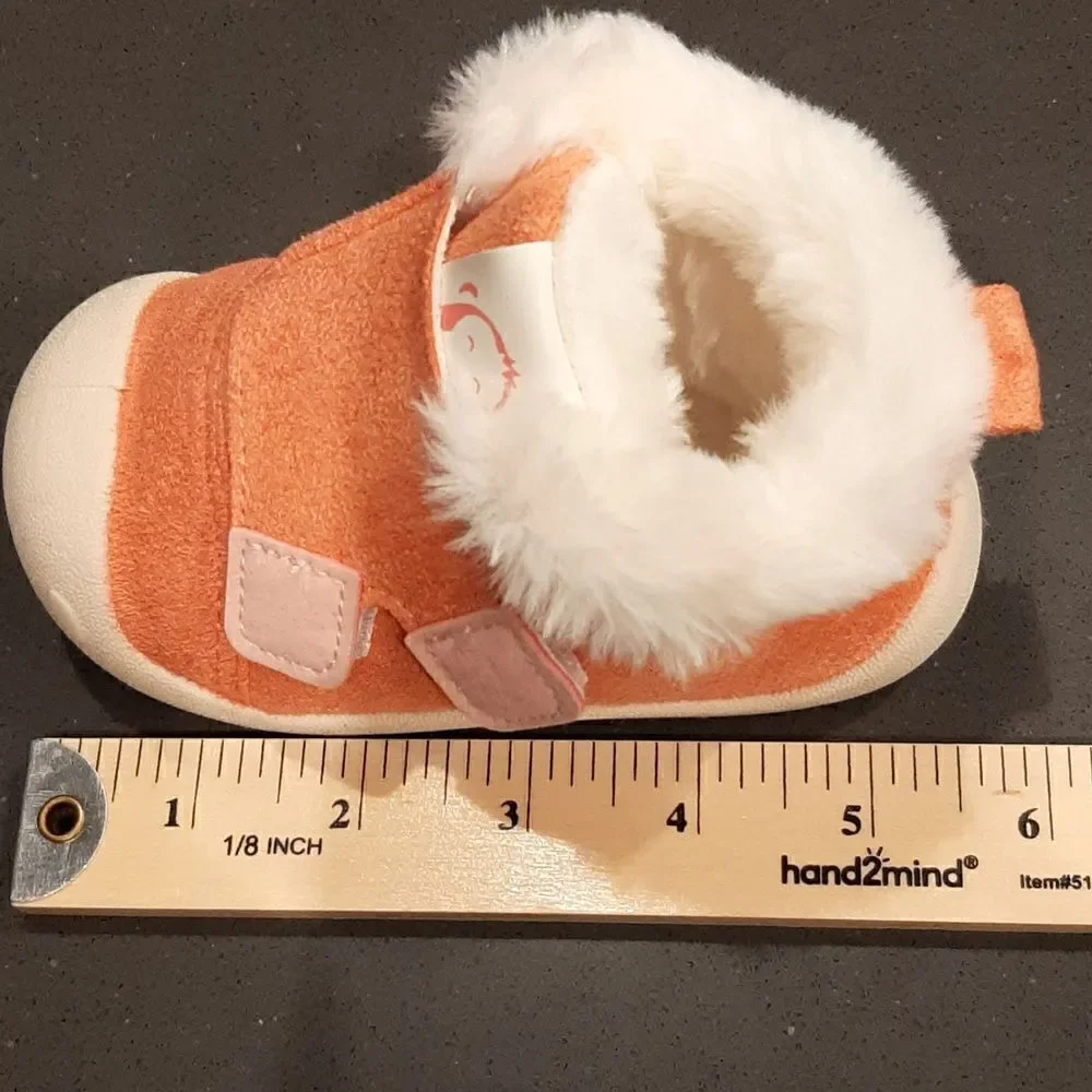 Baby Booties Pink Suede with Fleece Lining